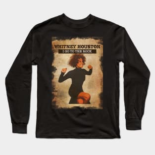 Vintage Old Paper 80s Style Whitney Houston Long Sleeve T-Shirt